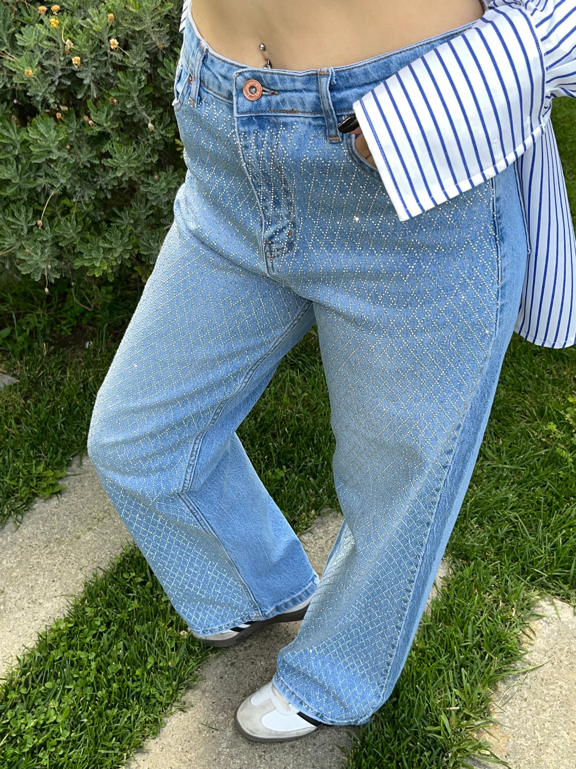 Taşlı Kot Pantolon