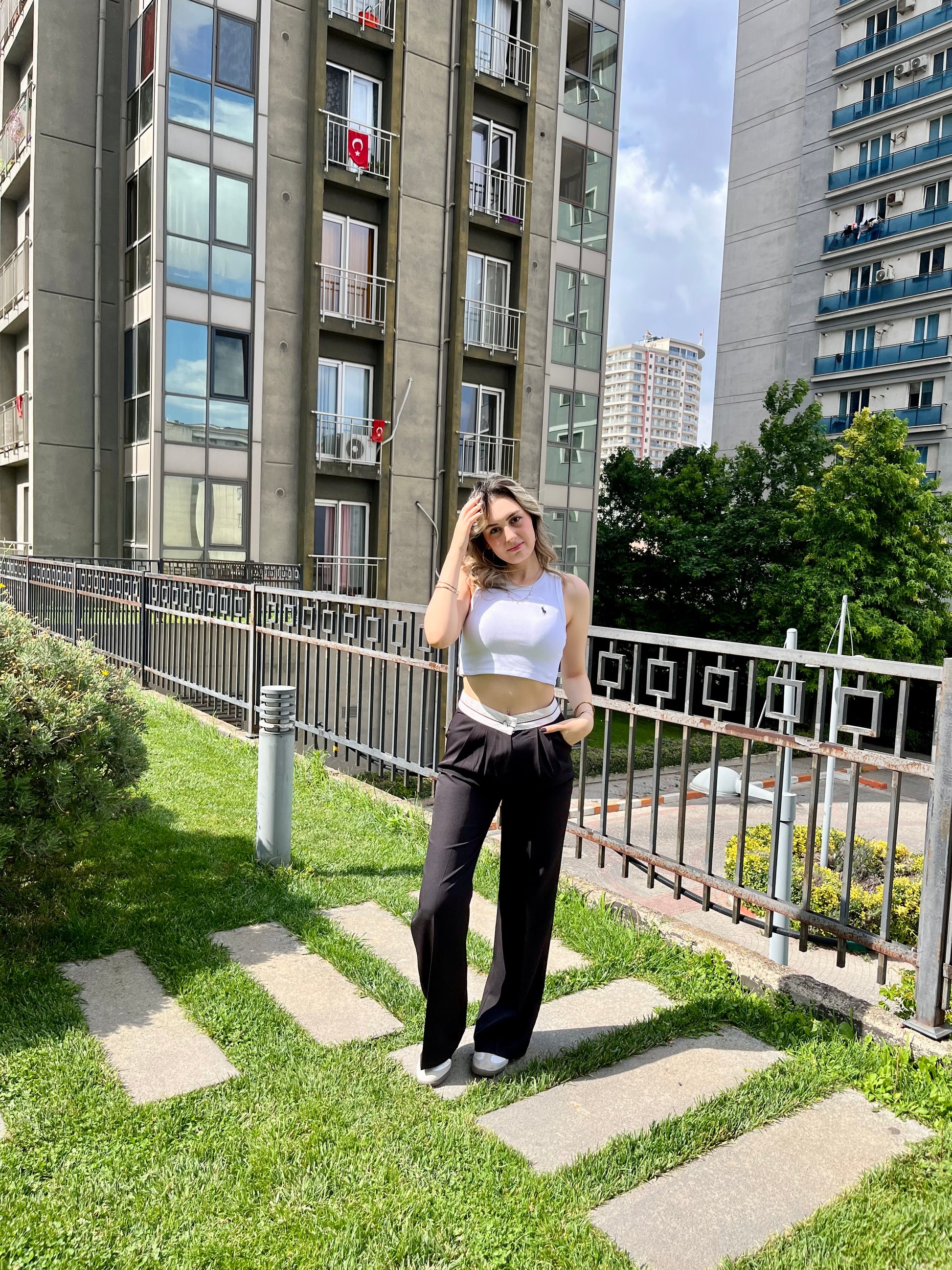Beyaz Fitilli Tank Top